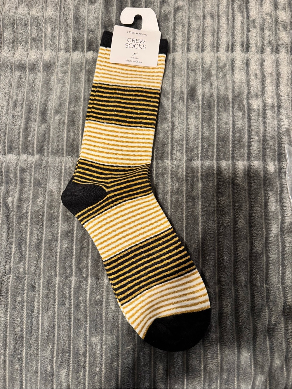 Maurices Black and Yellow Striped Crew Socks - Bold Stripe